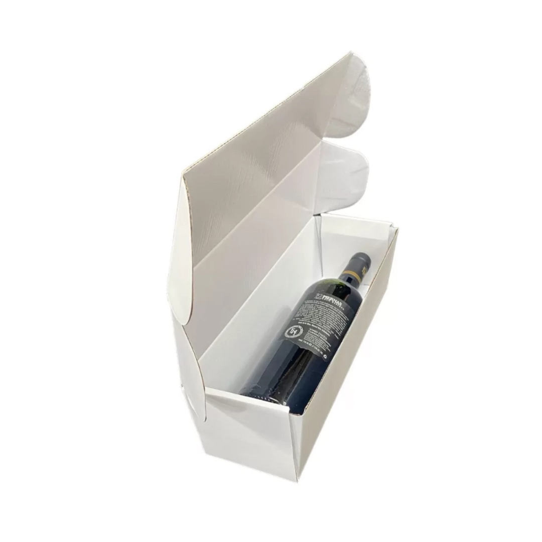 50 Cajas Autoarmables Botella Extra 34x10x10 cm | Blanca o Negra