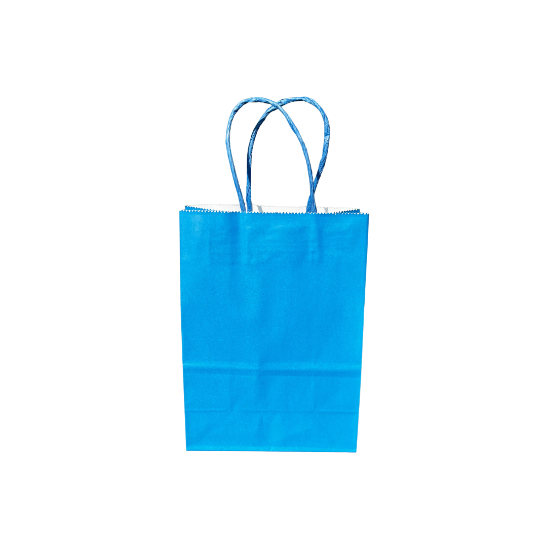 100 Bolsas Kraft Mini FUCSIA, ROJA O AZUL 14x8x20