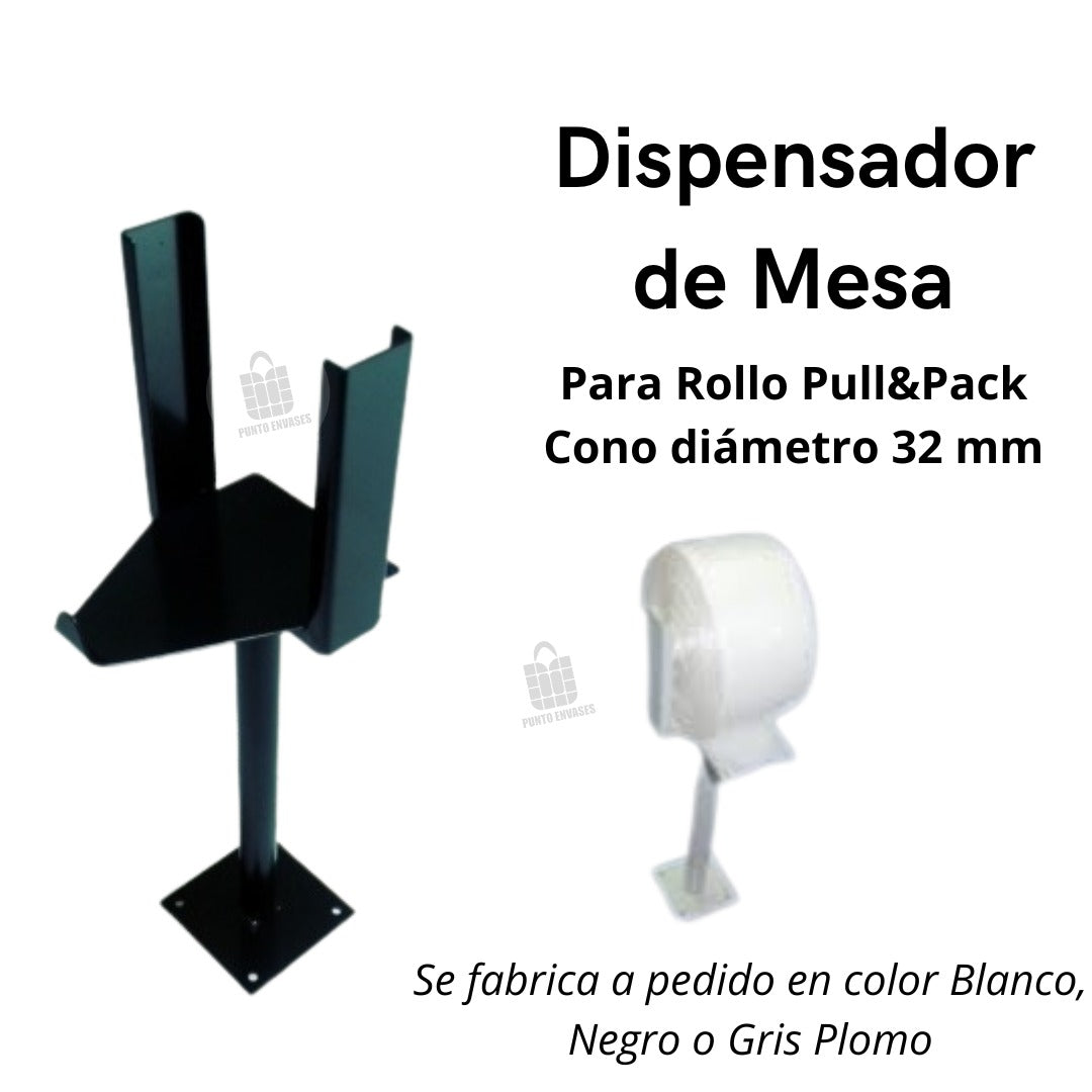 dispensador de mesa pull pack para rollos de bolsas
