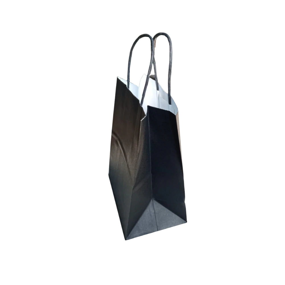 100 Bolsas kraft medianas negra 22x10x30