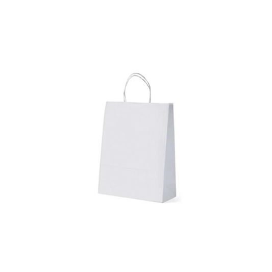 25 Bolsas Kraft Mediana Blanca 22x10x30 - PUNTO ENVASES